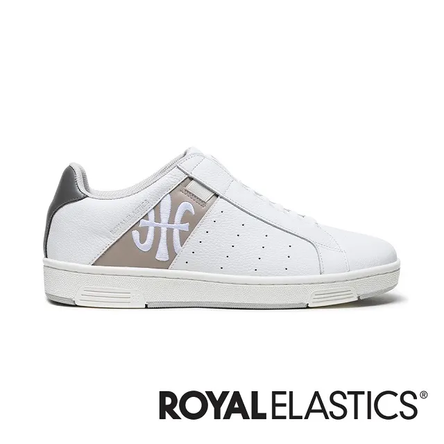 Royal Elastics Icon 休閒鞋 白 灰棕色 皮革 彈力帶 男鞋 無鞋帶 套入【ACS】 01931078 歷史價格詳細信息