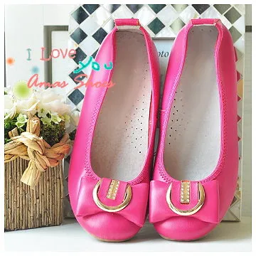 ＊Amas＊軟軟好穿‧花瓣蝴蝶結超軟牛皮圓頭娃娃鞋＊６種色系【WH729】 歷史價格詳細信息