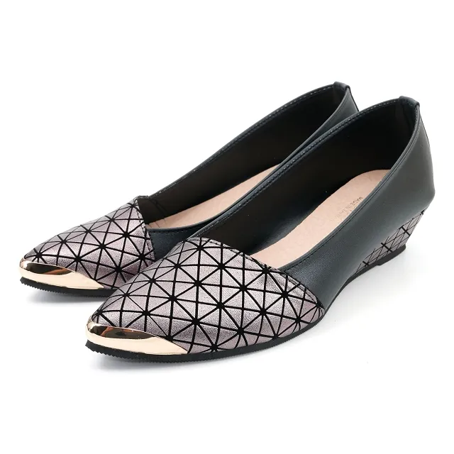 (101玩Shoes)│大尺碼系列│ 41-44碼 MIT大尺碼讓腳踝更性感的氣質側空尖頭平底鞋 黑色/粉色/灰色 歷史價格詳細信息