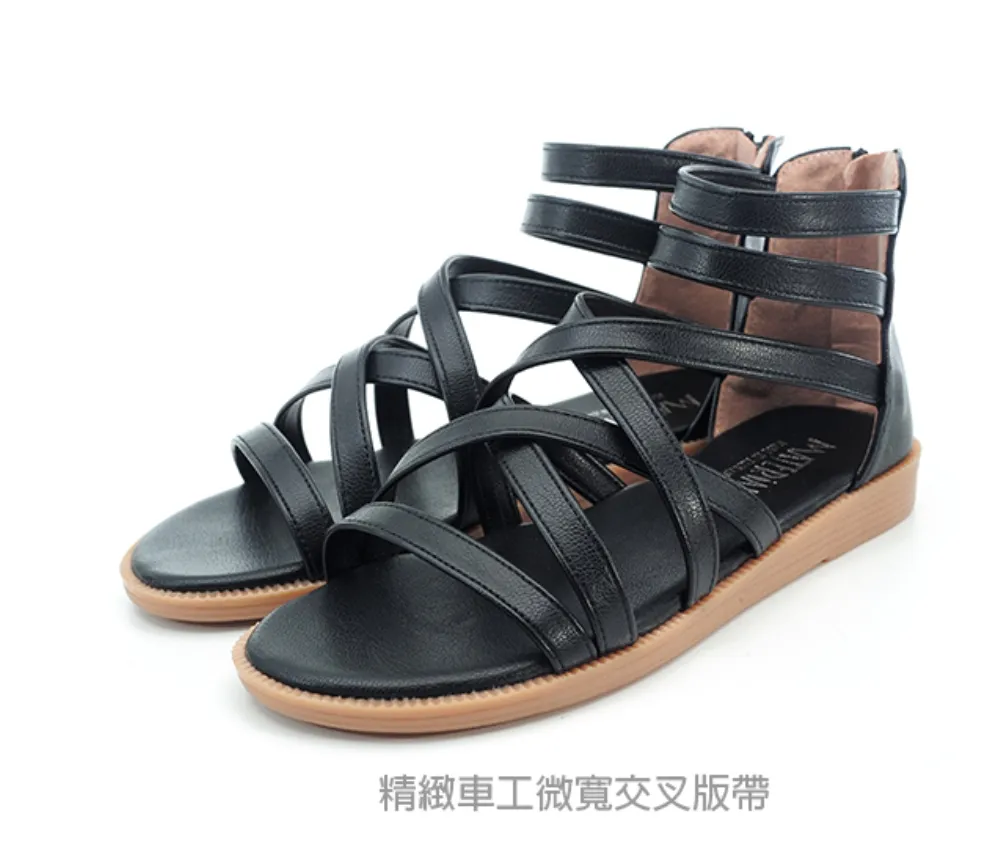 MIT寬版斜交叉帶平底涼鞋【TT2 shoes】女鞋 歷史價格詳細信息