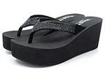(101玩Shoes)MIT時尚質感墨鑽海綿高台夾腳拖鞋-黑色 價格比較,價格查詢,歷史價格詳細信息