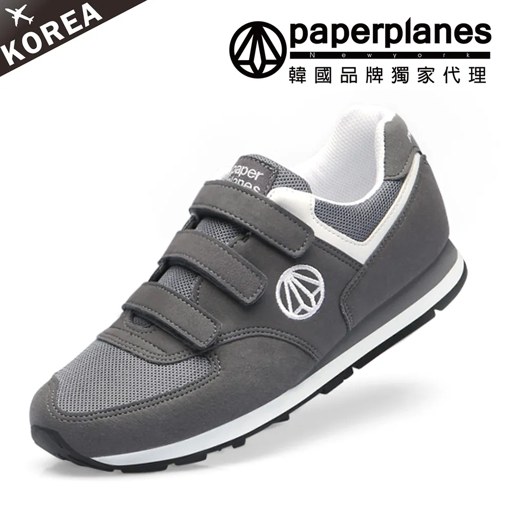 【PAPERPLANES韓國休閒鞋】正韓空運。舒適拼接魔鬼氈情侶氣墊運動鞋(7-1408大黑/現+預) 歷史價格詳細信息