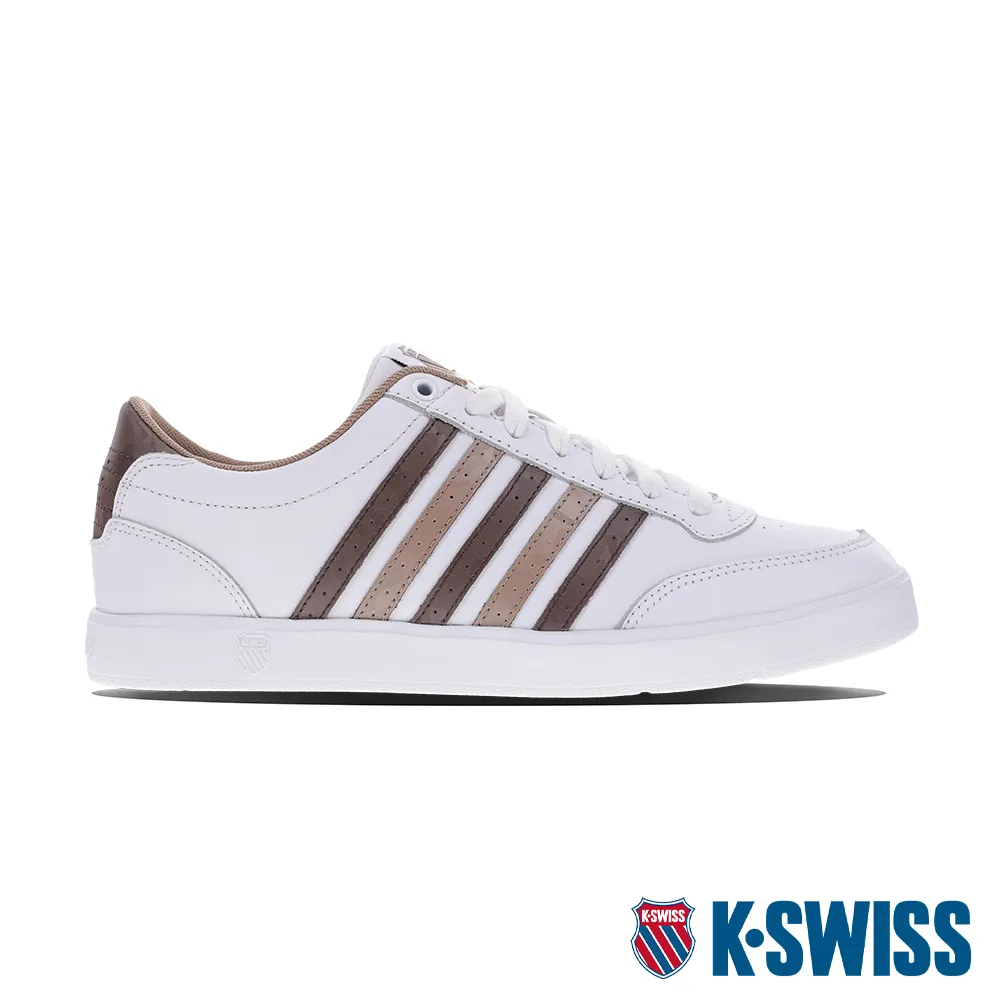 K-SWISS 男生 白色 咖啡色 皮革 舒適 防水 運動 休閒鞋 08389103 歷史價格詳細信息