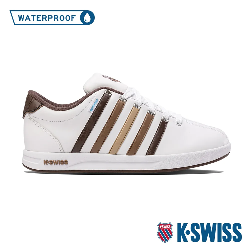K-SWISS 男生 白色 咖啡色 皮革 舒適 防水 運動 休閒鞋 08389103 歷史價格詳細信息