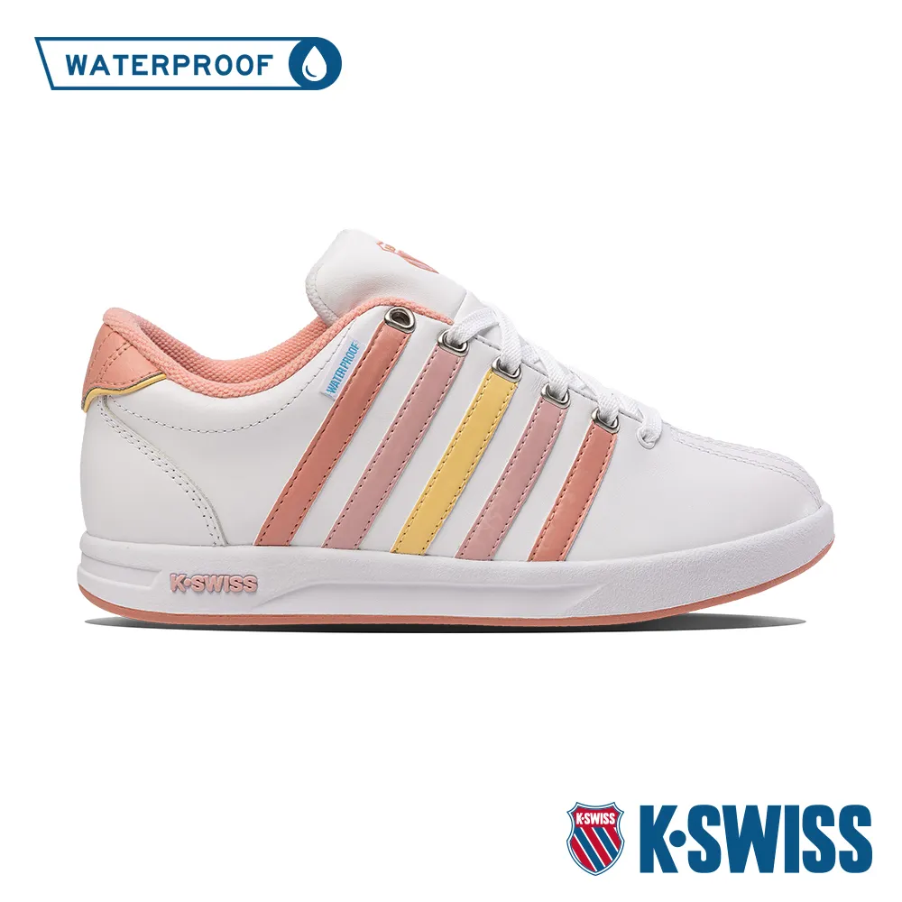 K-swiss Court  白黃 皮革 時尚 休閒 運動鞋 男款 B4563【新竹皇家07011-186】 歷史價格詳細信息