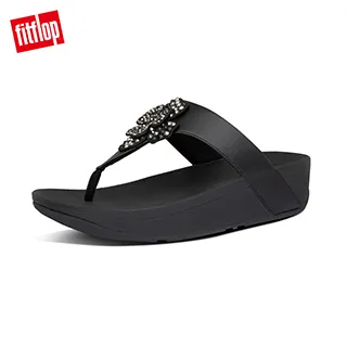【FitFlop】LOTTIE CORSAGE TOE-THONGS 水鑽花朵裝飾夾腳涼鞋-女(靚黑色) 歷史價格詳細信息