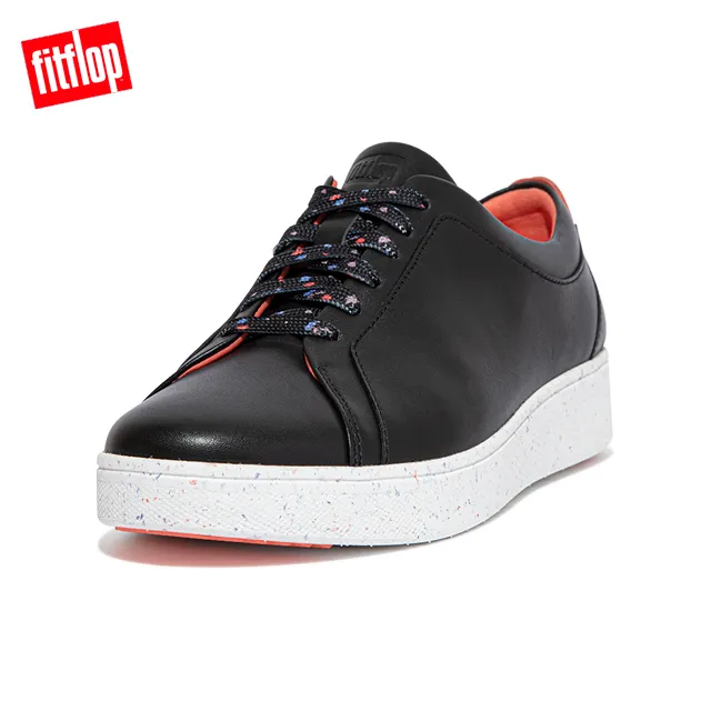 【FitFlop】RALLY SPECKLE-SOLE LEATHER SLIP-ON TRAINERS 易穿脫時尚休閒鞋-女(黑色) 歷史價格詳細信息