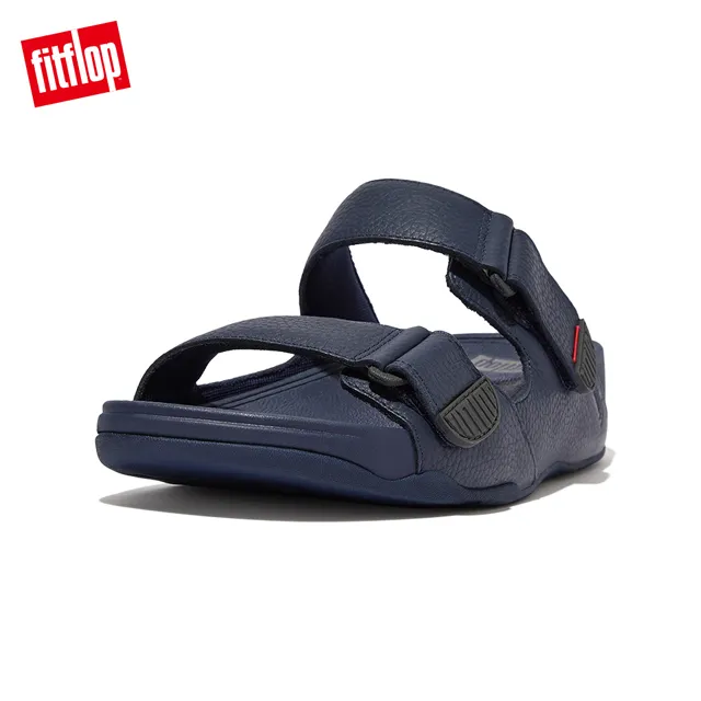 【FitFlop】GOGH MOC SLIDE IN LEATHER可調式皮革雙帶涼鞋-男(深褐色) 歷史價格詳細信息