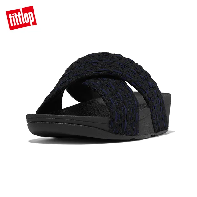 【FitFlop】LULU CROSS SLIDE SANDALS - LEATHER經典交叉涼鞋-女(黑色) 歷史價格詳細信息