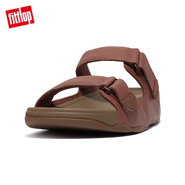 【FitFlop】GOGH MOC SLIDE IN LEATHER可調式皮革雙帶涼鞋-男(深褐色) 歷史價格詳細信息