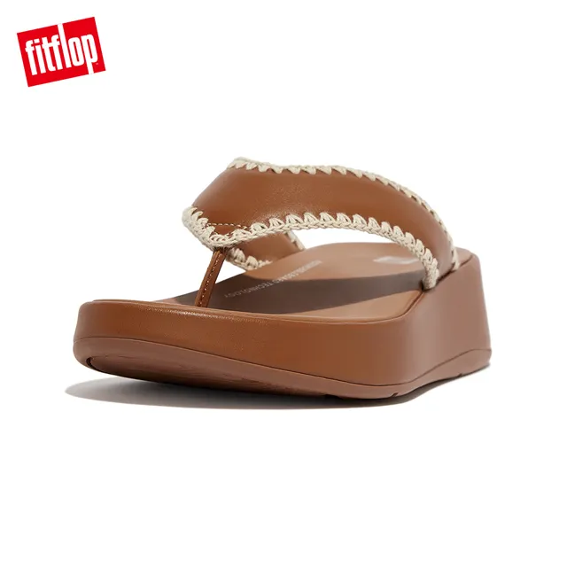 【FitFlop】F-MODE 皮革交織扭紋厚底涼鞋-女(都會白) 歷史價格詳細信息