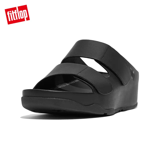 【FitFlop】SHUV TWO-BAR LEATHER SLIDES 簡約造型雙帶涼鞋-女(梅紅色) 歷史價格詳細信息