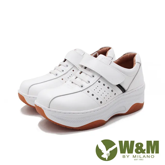 W&M(女)FIT健走魔鬼氈增高休閒鞋 女鞋-芥黃(另有白) 歷史價格詳細信息