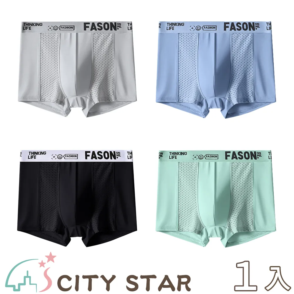 【CITY STAR】冰絲網孔織帶無痕四角男內褲L-4XL(4件/入) 歷史價格詳細信息