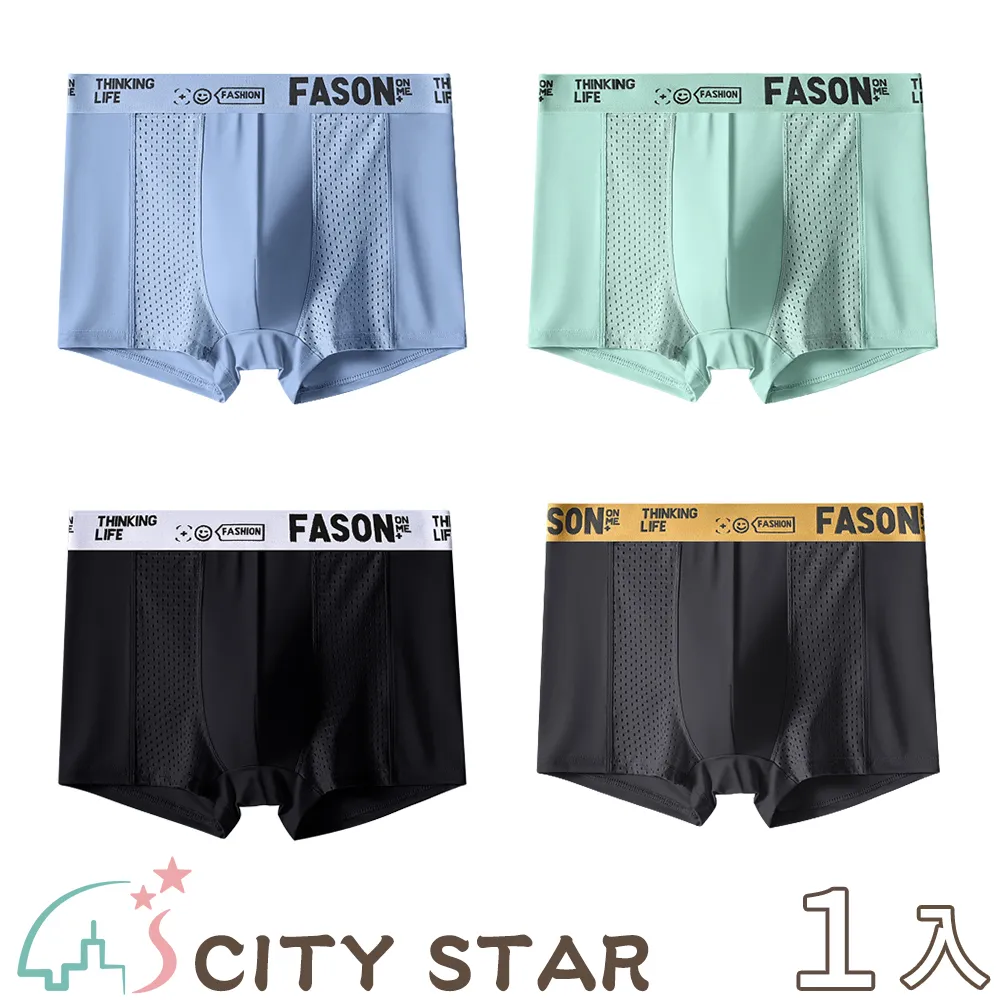 【CITY STAR】冰絲網孔織帶無痕四角男內褲L-4XL(4件/入) 歷史價格詳細信息