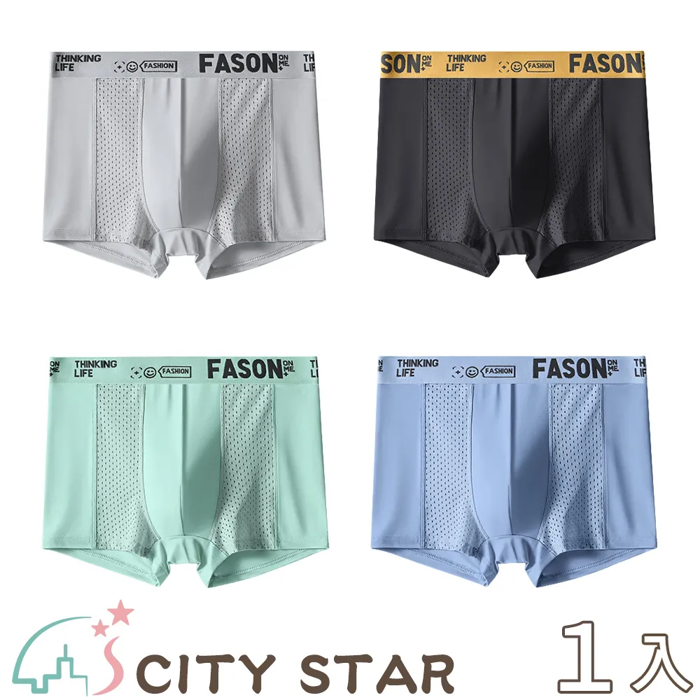 【CITY STAR】冰絲網孔織帶無痕四角男內褲L-4XL(4件/入) 歷史價格詳細信息