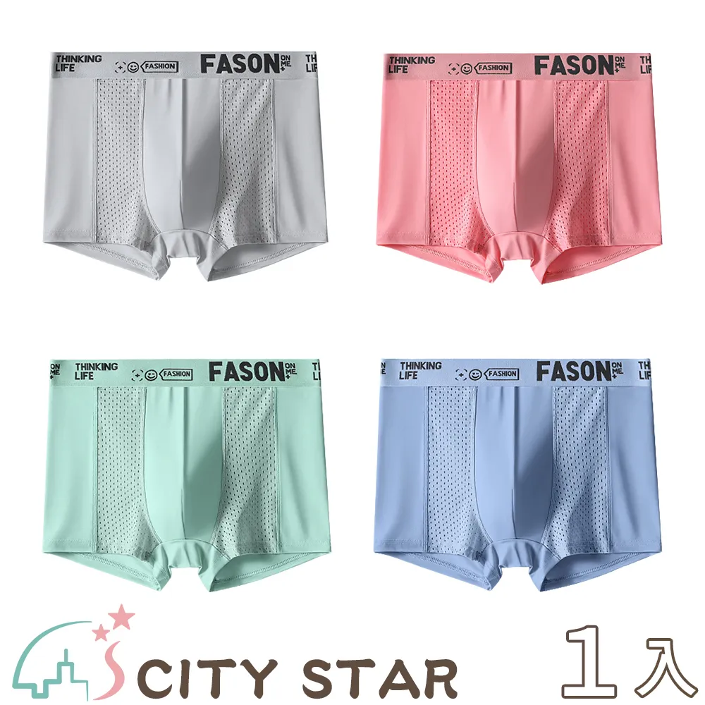【CITY STAR】冰絲網孔織帶無痕四角男內褲L-4XL(4件/入) 歷史價格詳細信息