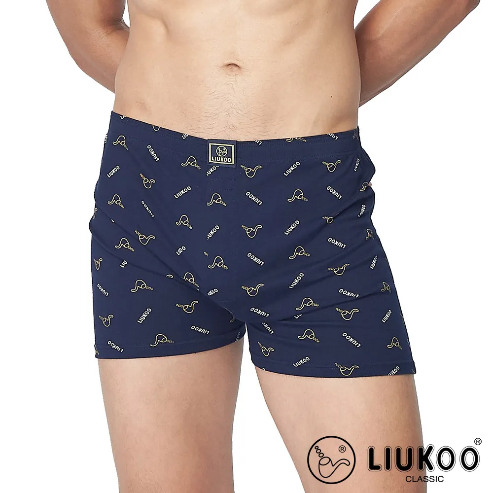 【LIUKOO煙斗牌】絲光棉雅痞開門襟平口褲-黑 歷史價格詳細信息