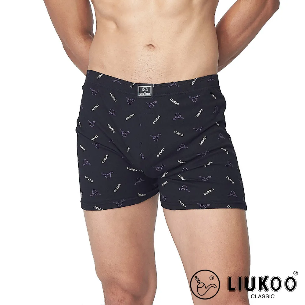 【LIUKOO煙斗牌】絲光棉雅痞開門襟平口褲-黑 歷史價格詳細信息