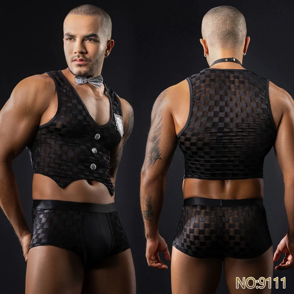 情趣內衣男傭夜店酒吧服務員角色扮演性感透視網紗燕尾服情趣套裝 歷史價格詳細信息