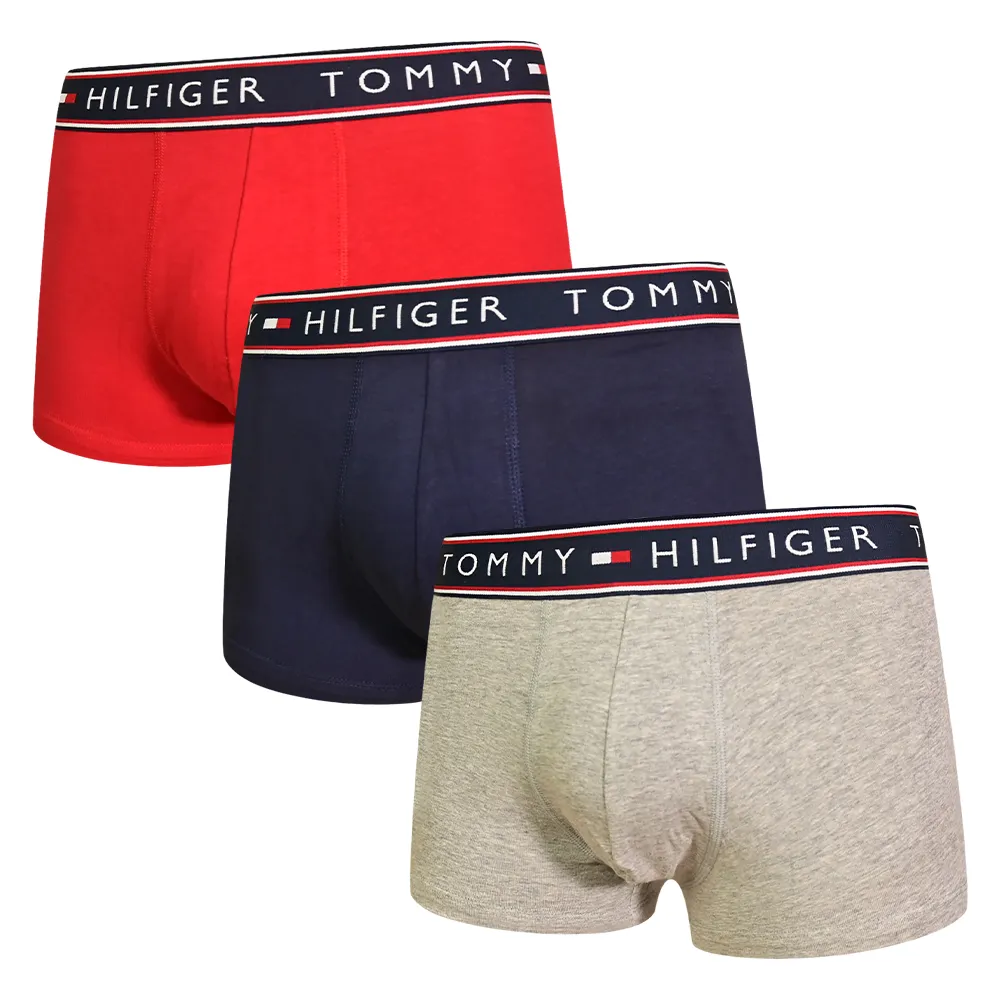 【Tommy Hilfiger】男內褲 3件組 純棉 四角內褲(長版貼身 寶藍+灰+黑 3件組) 歷史價格詳細信息