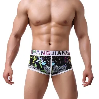 人男士內褲印花棉透氣舒適青春學生褲頭中腰平角褲 歷史價格詳細信息