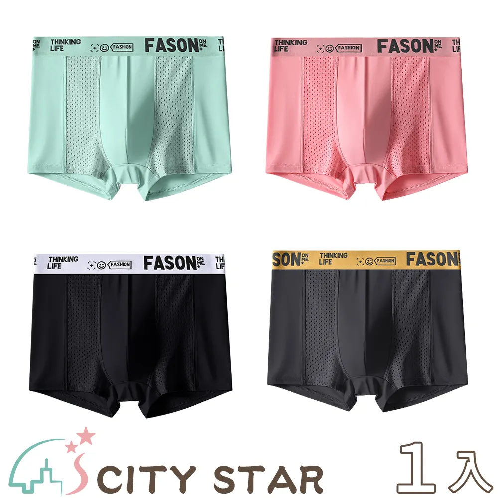 【CITY STAR】冰絲網孔織帶無痕四角男內褲L-4XL(4件/入) 歷史價格詳細信息