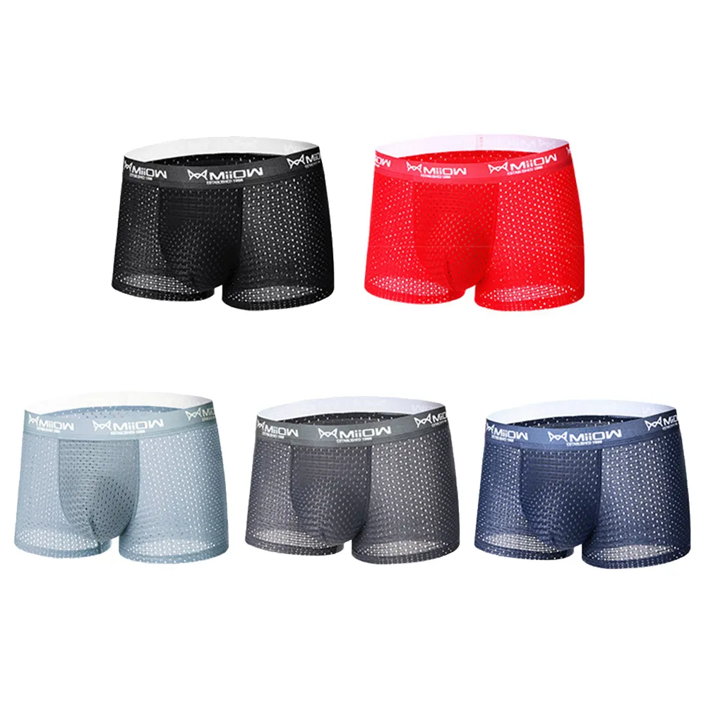 內褲貓人石墨烯抑菌80支莫代爾男士內褲夏薄冰絲感無痕平角四角短褲頭-雙喜生活館 歷史價格詳細信息