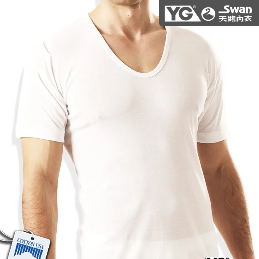 《YG天鵝內衣》100%純棉U領短袖衫-單件 歷史價格詳細信息