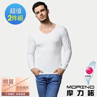 【MORINO摩力諾】長袖棉毛彩色圓領衫2入組 歷史價格詳細信息