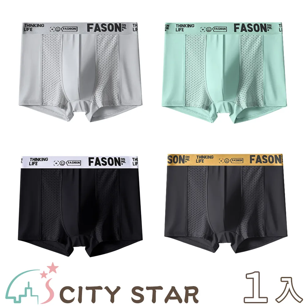 【CITY STAR】冰絲網孔織帶無痕四角男內褲L-4XL(4件/入) 歷史價格詳細信息