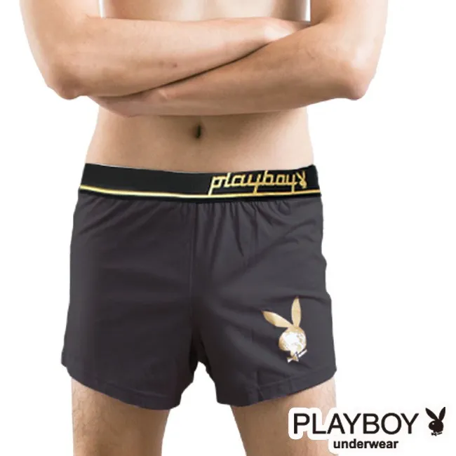 【PLAYBOY】Logo織帶針織印圖平口褲_紅 歷史價格詳細信息