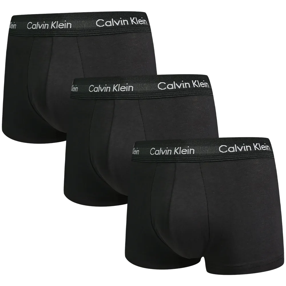 Calvin Klein CK 男士 Cotton Stretch 3-Pack 低腰 Trunk Black 歷史價格詳細信息