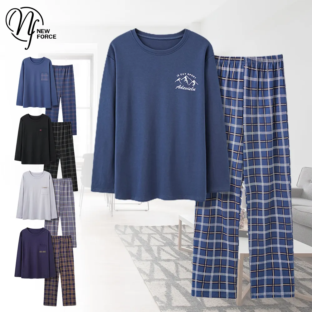 (NEW FORCE)簡樸短袖華夫格男女居家睡衣-四款可選/男女款 歷史價格詳細信息