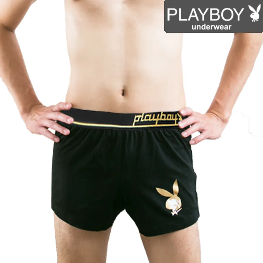 【PLAYBOY】Logo織帶針織印圖平口褲_紅 歷史價格詳細信息