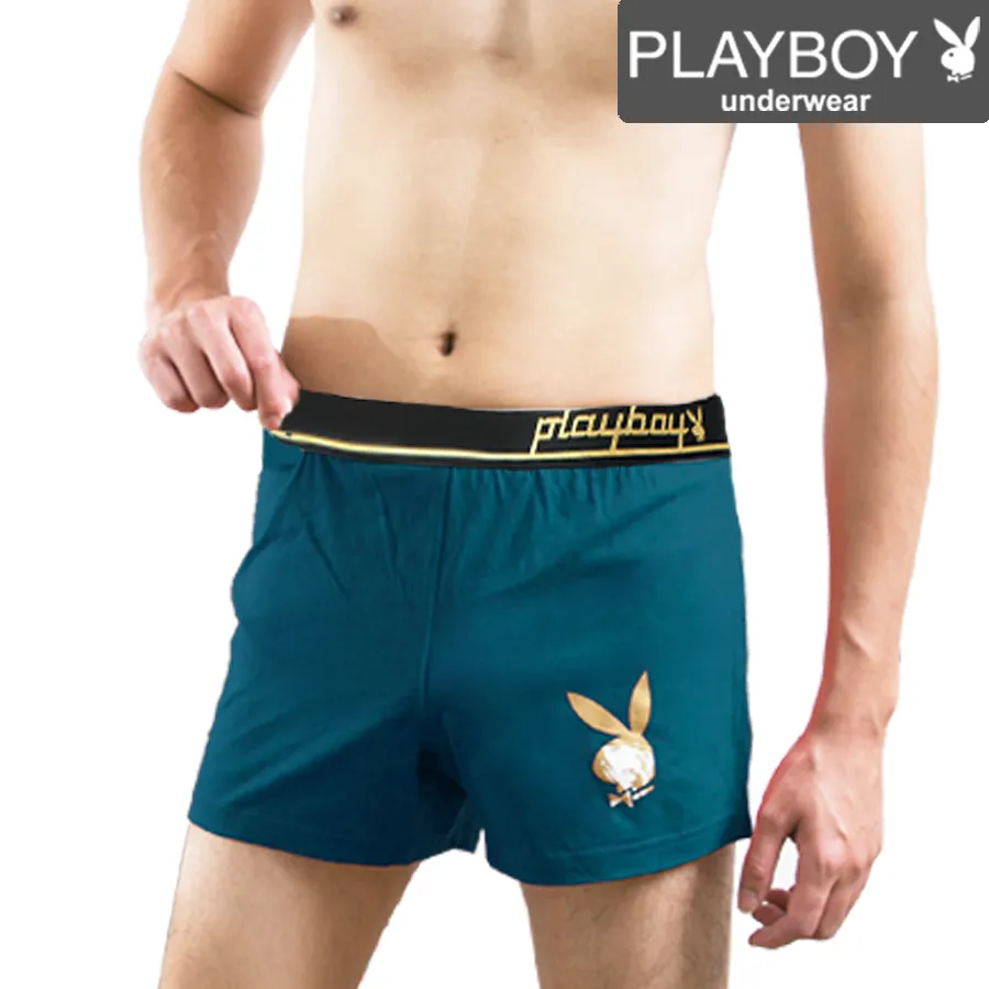 【PLAYBOY】Logo織帶針織印圖平口褲_紅 歷史價格詳細信息