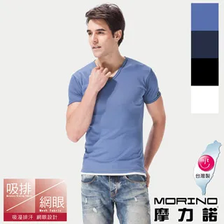 【MORINO】吸汗速乾短袖V領衫(超值3件組) 歷史價格詳細信息