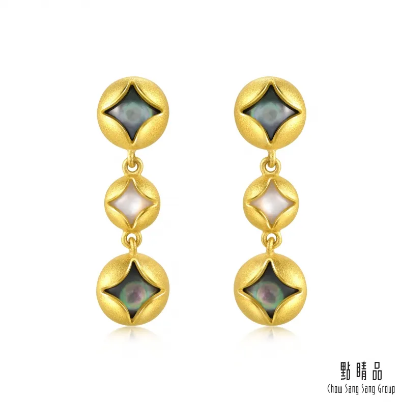 點睛品 足金9999 軲轆錢 黃金貝母耳環 歷史價格詳細信息