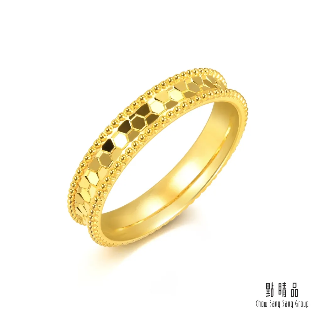 點睛品 亮鏡金 簡約蜂巢 黃金手環/手鐲_計價黃金 歷史價格詳細信息