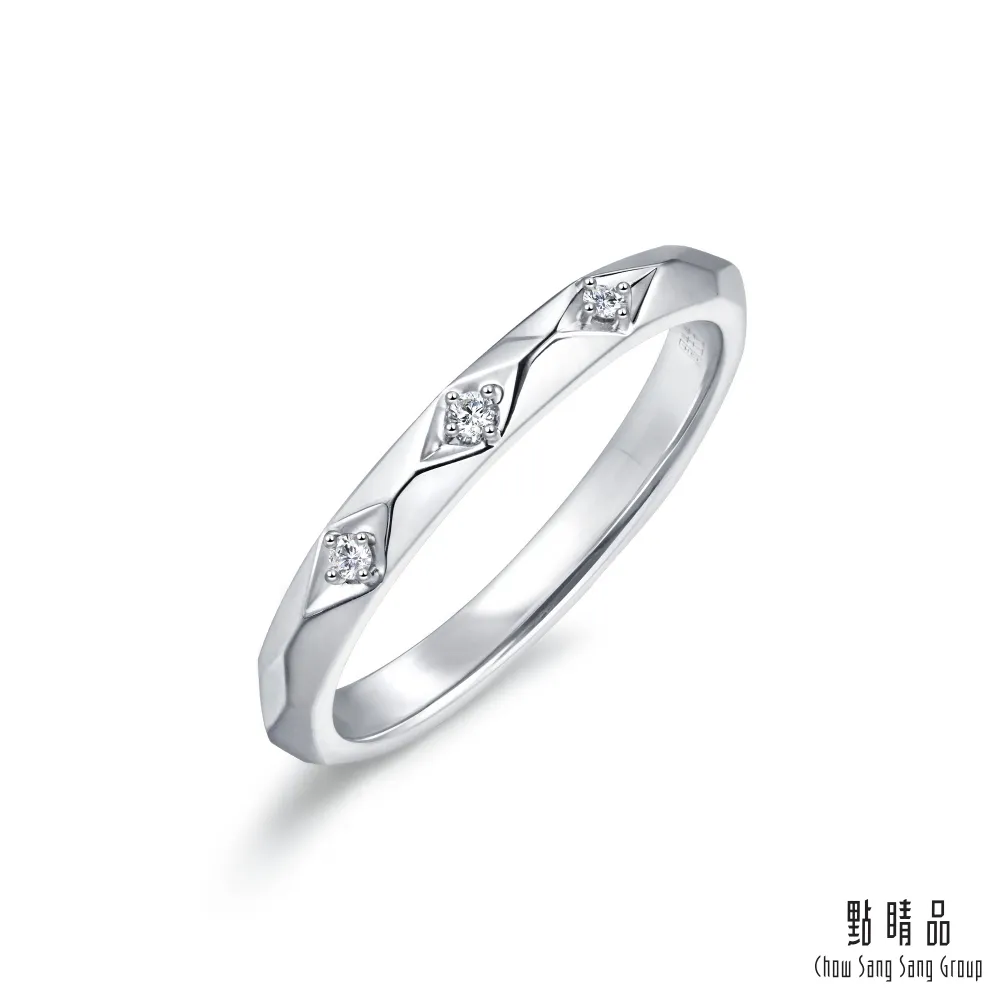點睛品 Promessa 幾何簡約 18K金結婚鑽石戒指(女戒) 歷史價格詳細信息