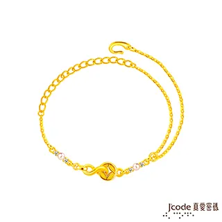 J’code真愛密碼金飾 珍鑽錢財源滾滾硬金手鍊 歷史價格詳細信息