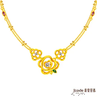 Jcode真愛密碼金飾 閃鑽牡丹硬金編織手鍊 歷史價格詳細信息