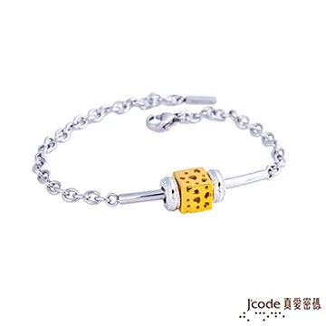 J’code真愛密碼 愛情世界黃金+純銀五件式編織繩手鍊-藍 歷史價格詳細信息