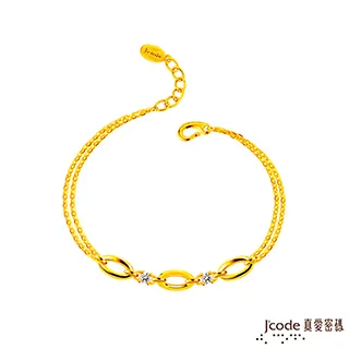 Jcode真愛密碼金飾 閃鑽牡丹硬金編織手鍊 歷史價格詳細信息
