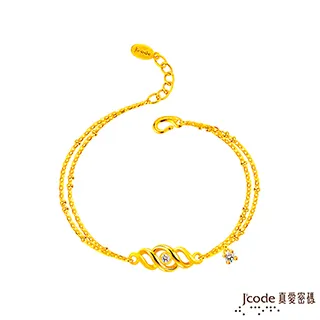 Jcode真愛密碼金飾 耀眼綻放黃金手鍊-雙鍊款 歷史價格詳細信息