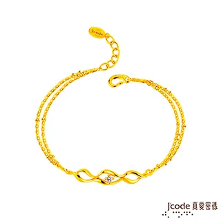 Jcode真愛密碼金飾 柔美線條黃金手鍊-雙鍊款 價格比較,價格查詢,歷史價格詳細信息