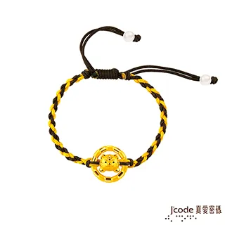 Jcode真愛密碼金飾 虎你平安平安扣硬金編織手鍊-黃咖 歷史價格詳細信息