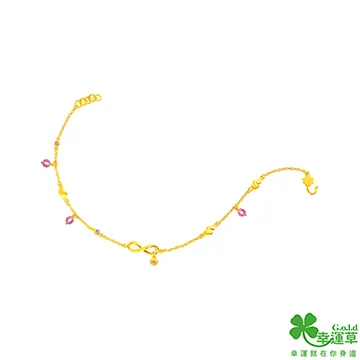 幸運草 甜蜜花圈 純金+白鋼手鍊 歷史價格詳細信息