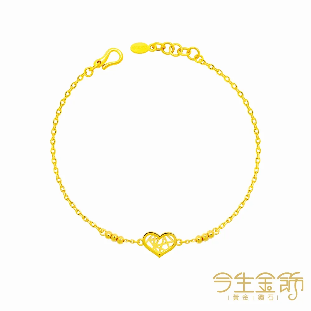 黃金手鍊【心心向榮】愛心造型 雙心設計 純金女生手鍊 9999純金 歷史價格詳細信息