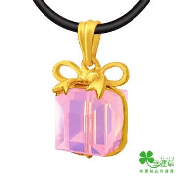 幸運草金飾 粉幸運黃金/水晶墜子 送項鍊 歷史價格詳細信息